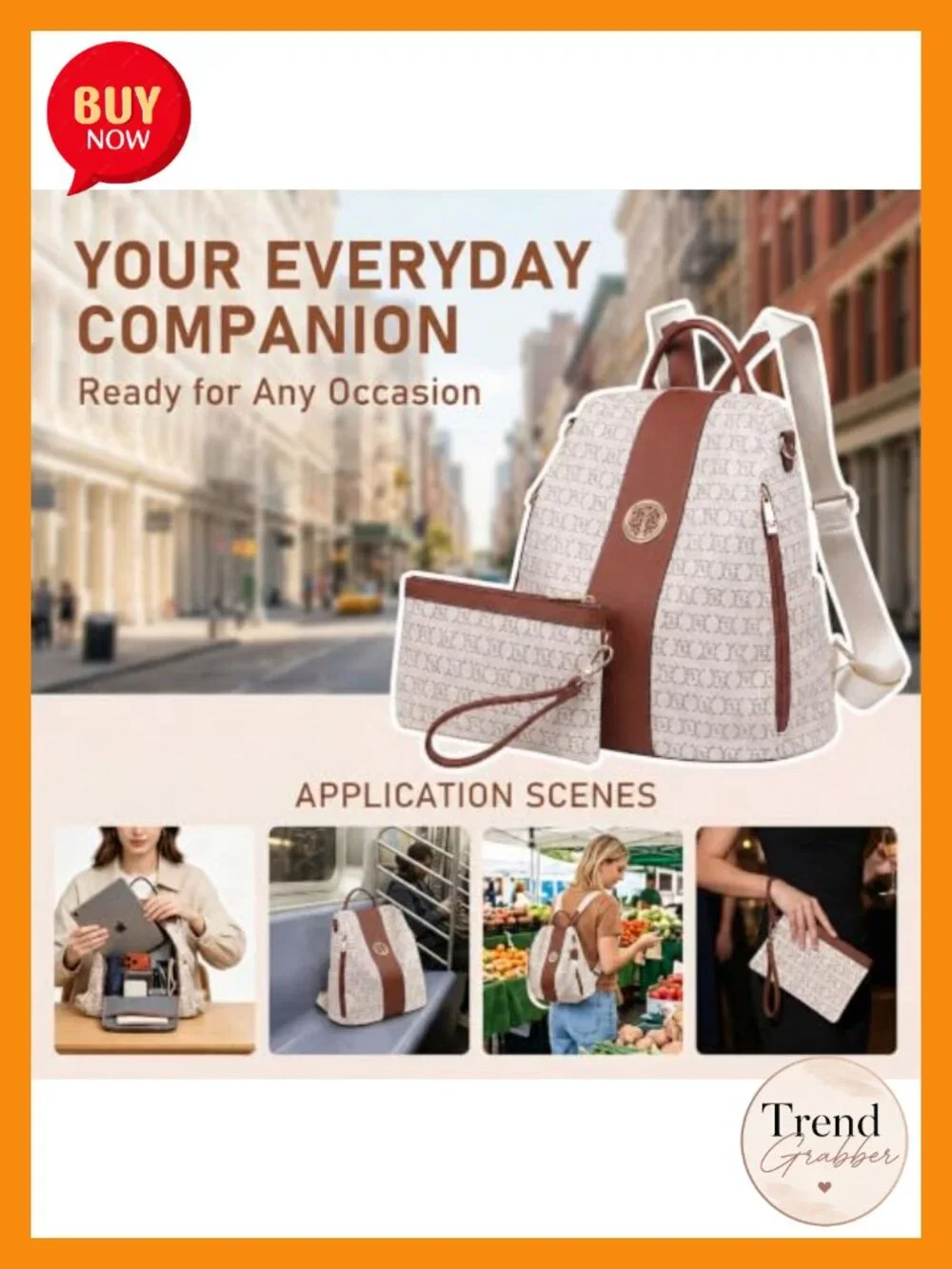 Women's Convertible Anti-Theft Vegan PU Leather Travel Backpack